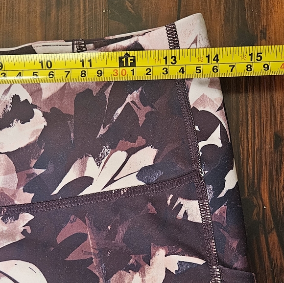 Tek Gear Women's Purple Floral Print Activewear Leggings Sz L - Picture 3 of 7